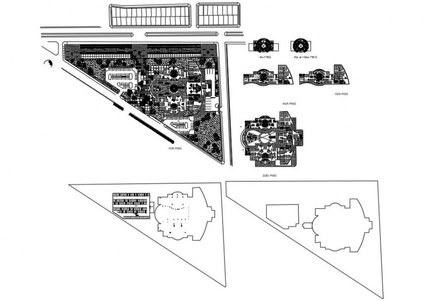 Working plan of a Shopping center dwg file in AutoCAD format