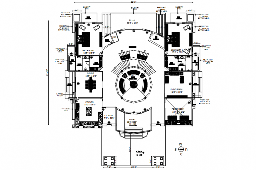 Working plan of apartment in AutoCAD software
