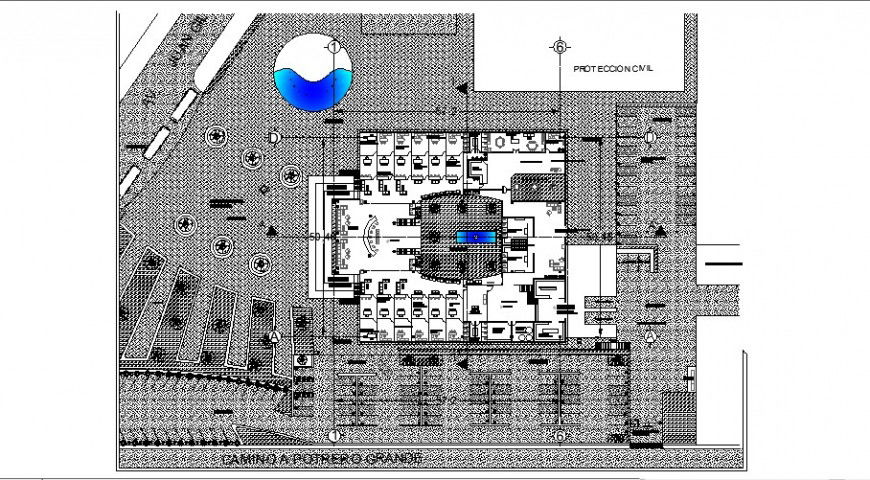 Working plan of co-operative building 2d view autocad file