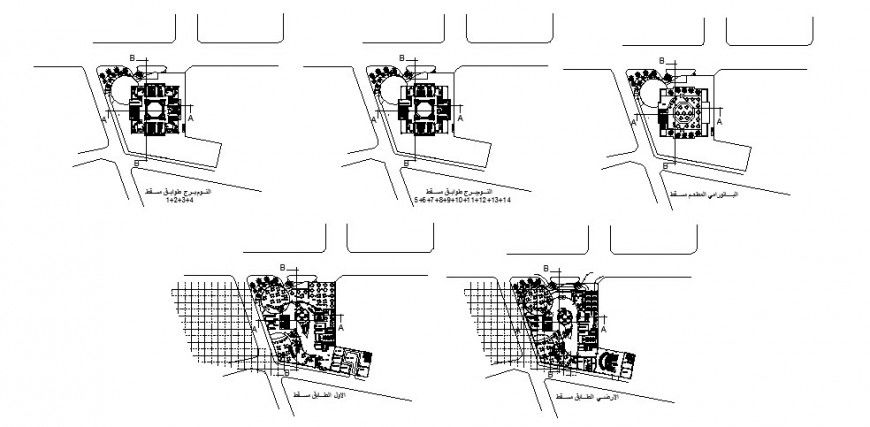 Working plan of multi-story hotel building drawing in this autocad file