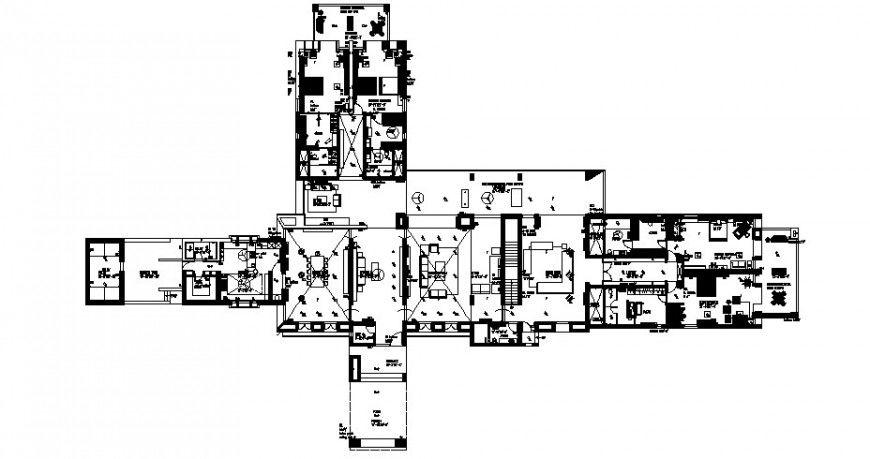 Working plan of residential apartments drawing in autocad