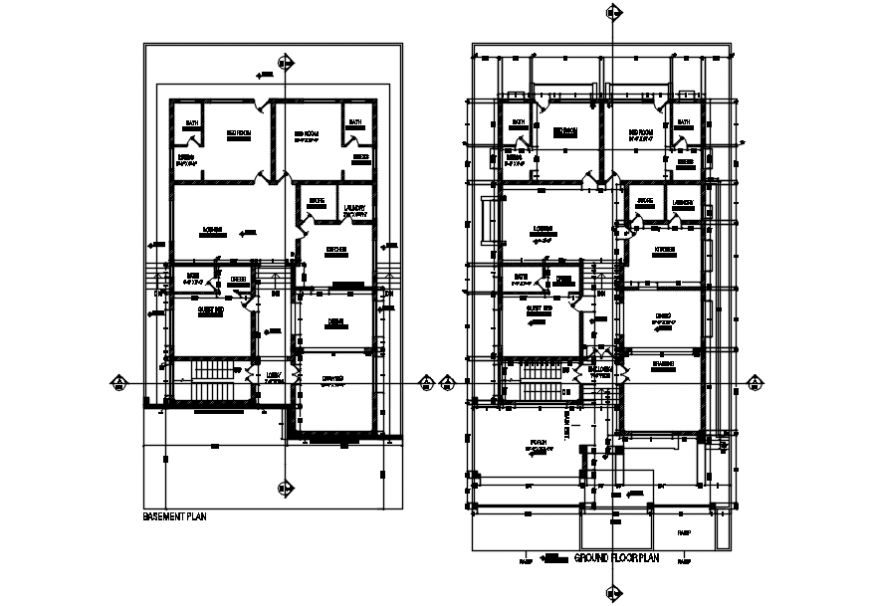 Working plan of residential building cad file