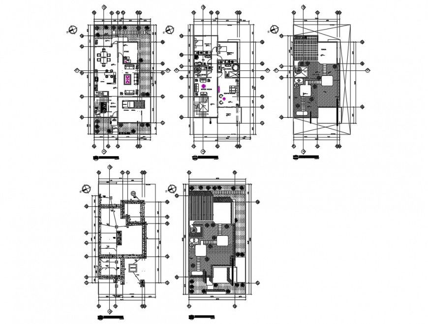 Working plan of residential house detail 2d view layout file in autocad format