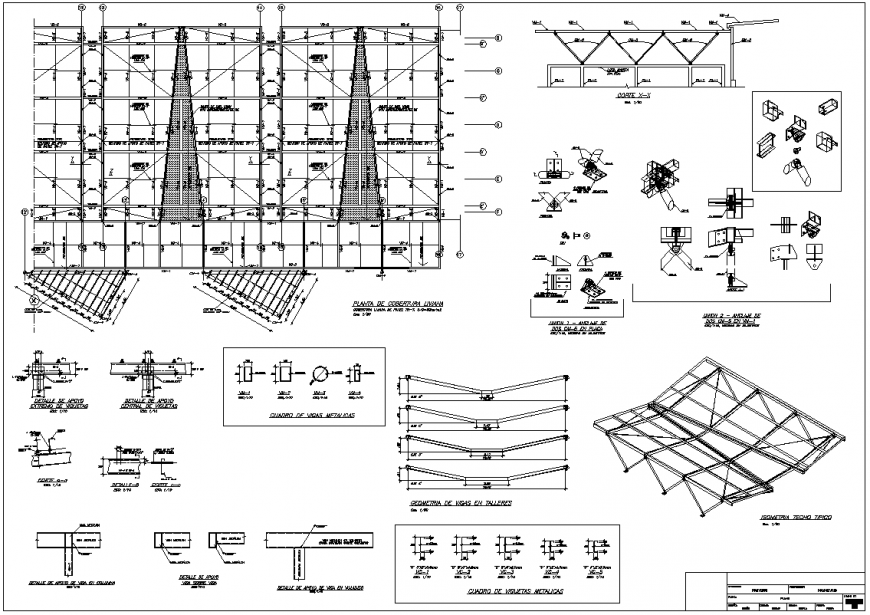 Working Roof steel farming plan and section layout file