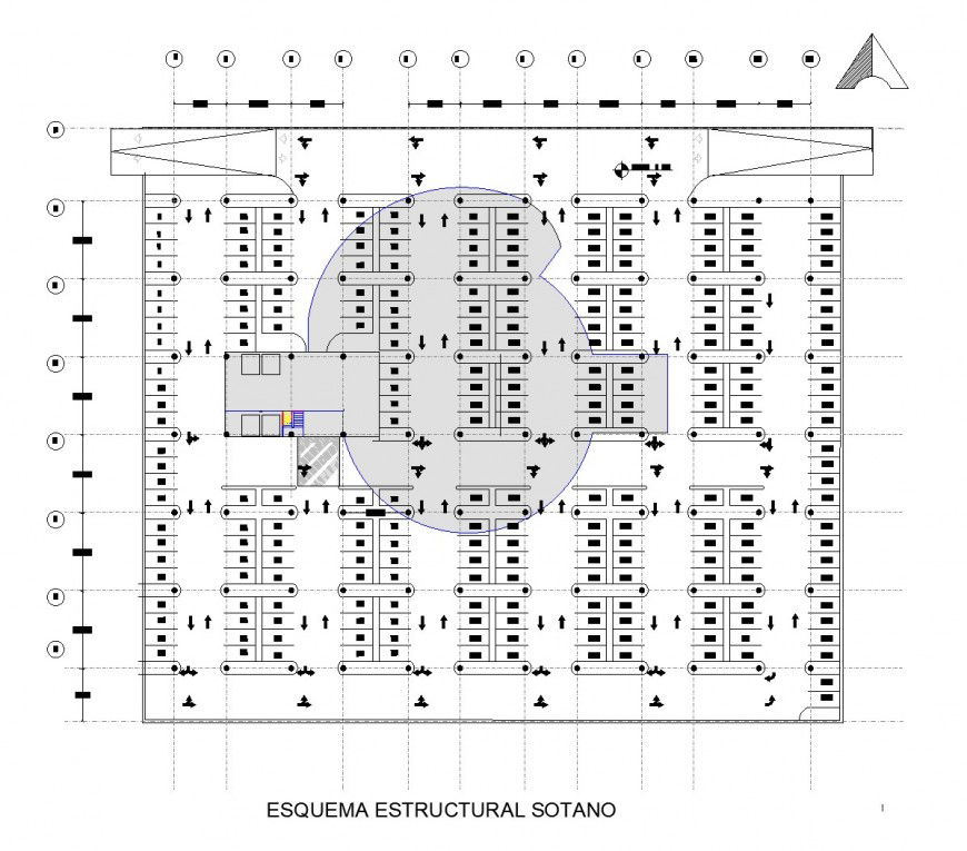 Working structural parking plan dwg file