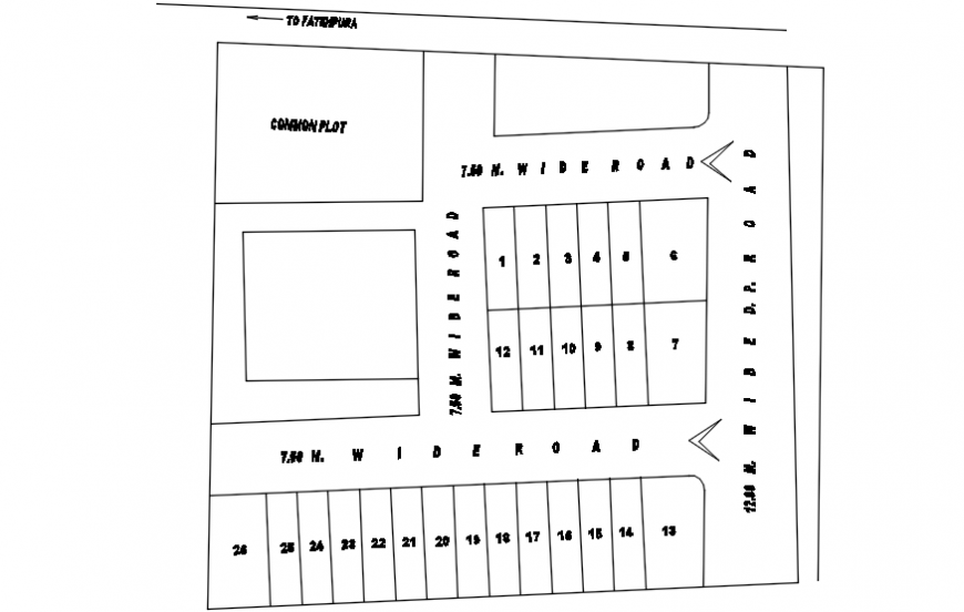 Working top view 2d road plan details