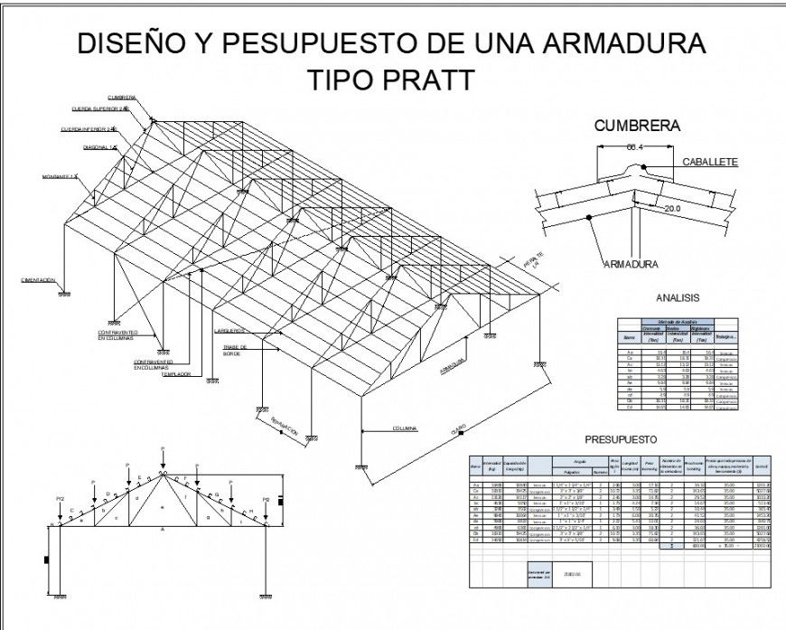 Workshop roof plan and section layout file
