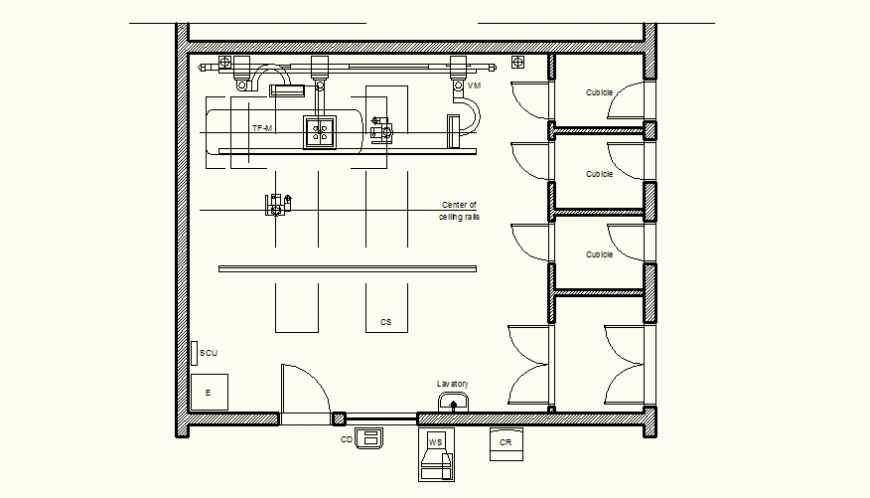 X-ray room detail elevation and plan layout file