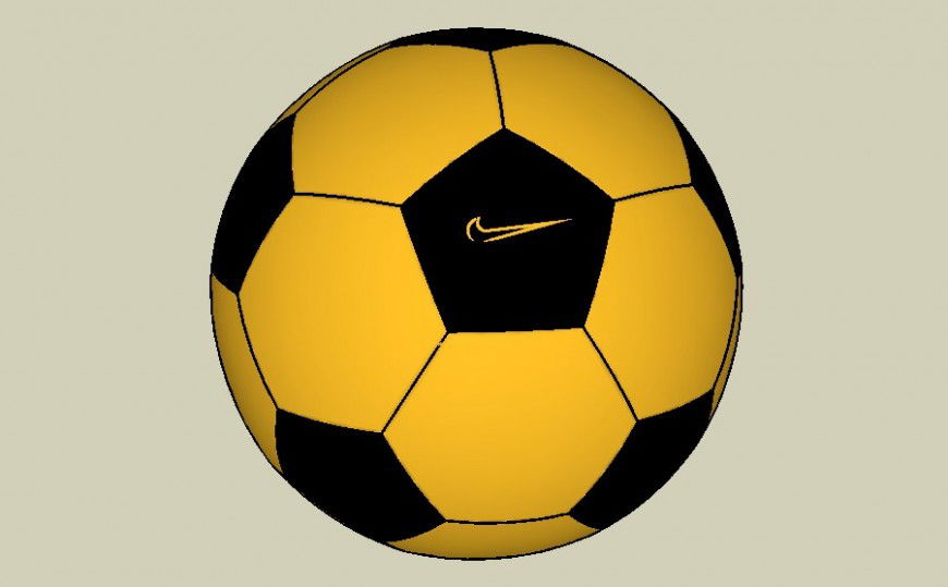 Yellow and black Nike foot ball 3d model in Sketch Up file.