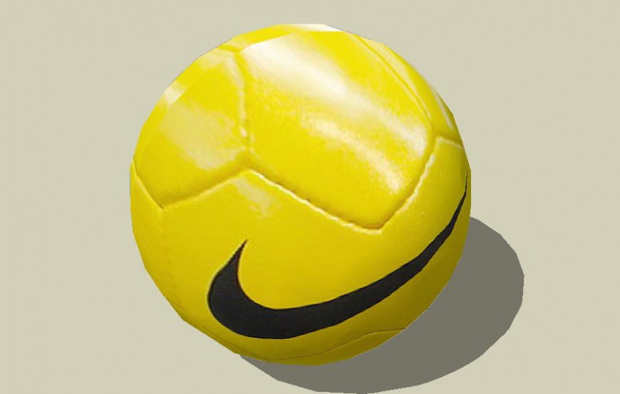 Yellow Nike foot ball 3d model in Sketch Up file.