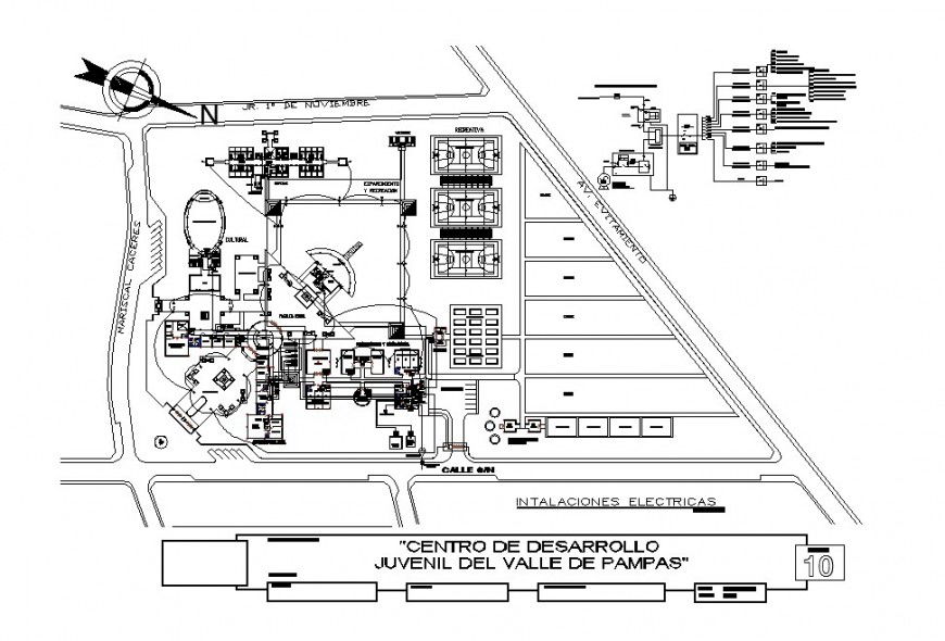 Young development center layout plan and sanitary installation cad drawing details dwg file