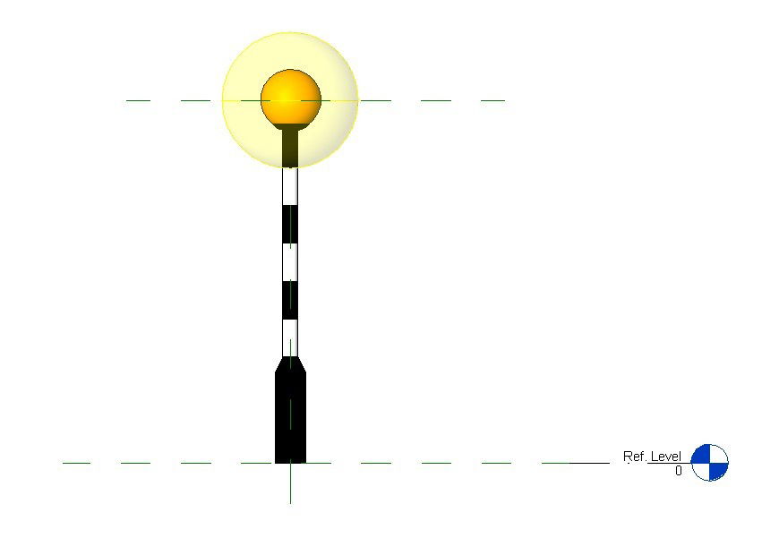 Zebra crossing Street Pole light detail 3d model layout CAD block Revit file