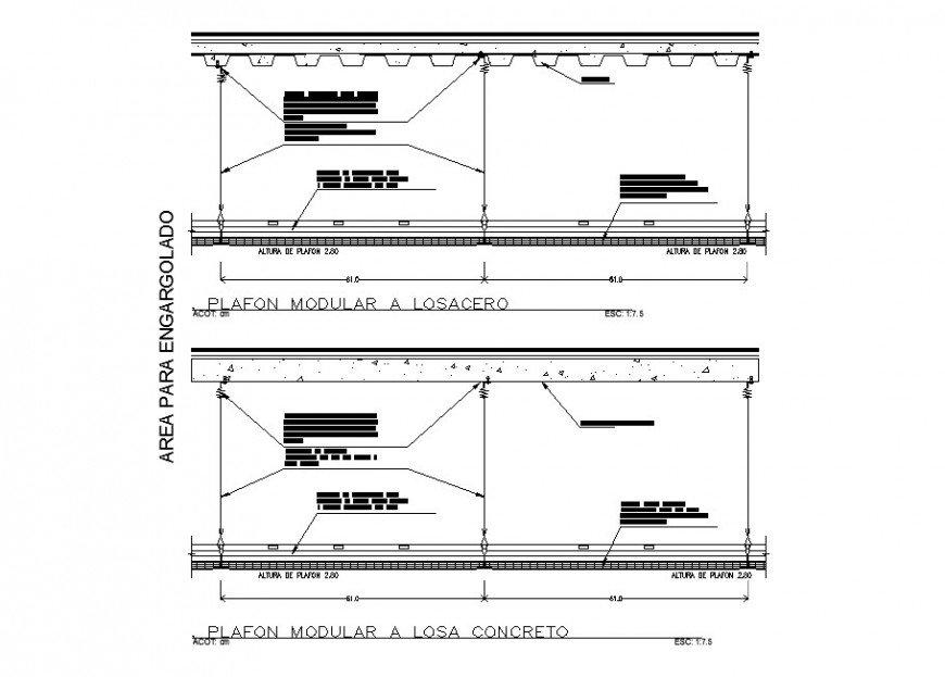 Zero concrete slab constructive structure cad drawing details dwg file