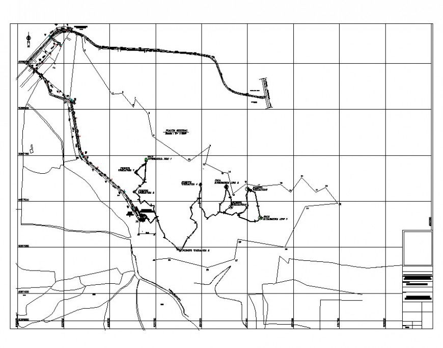 Zonal area mapping detail 2d view layout file in autocad format