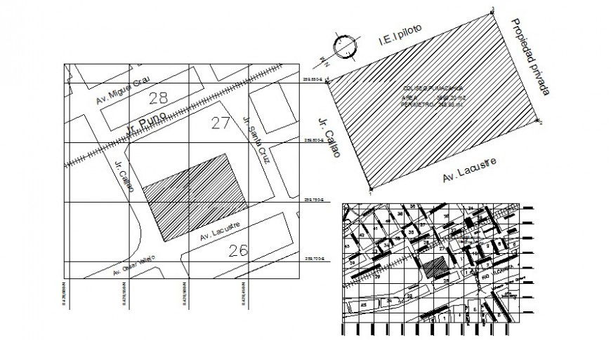 Zonal division blocks details of an area drawings 2d view autocad file