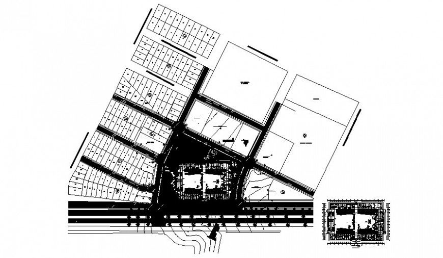 Zonal division detail of an area drawing in autocad