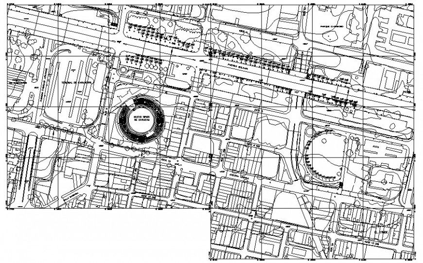 Zonal division details drawing in autocad software
