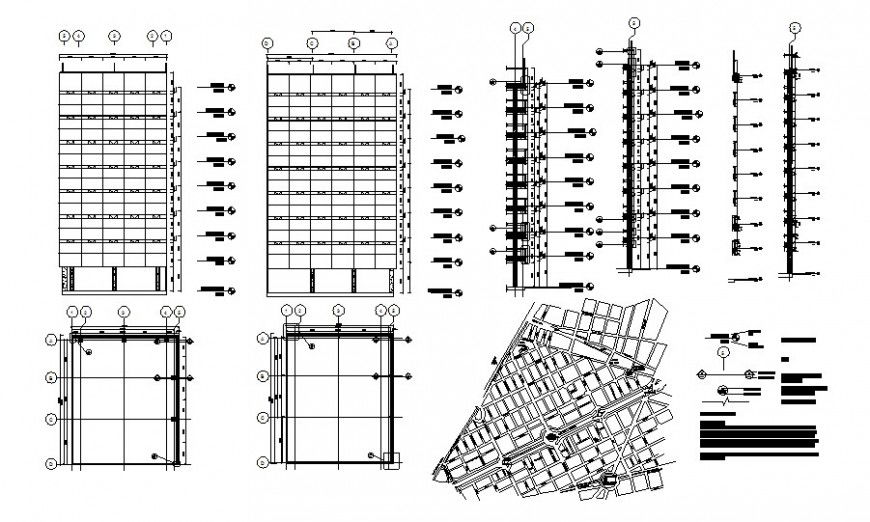Zonal division details of an area 2d view in autocad