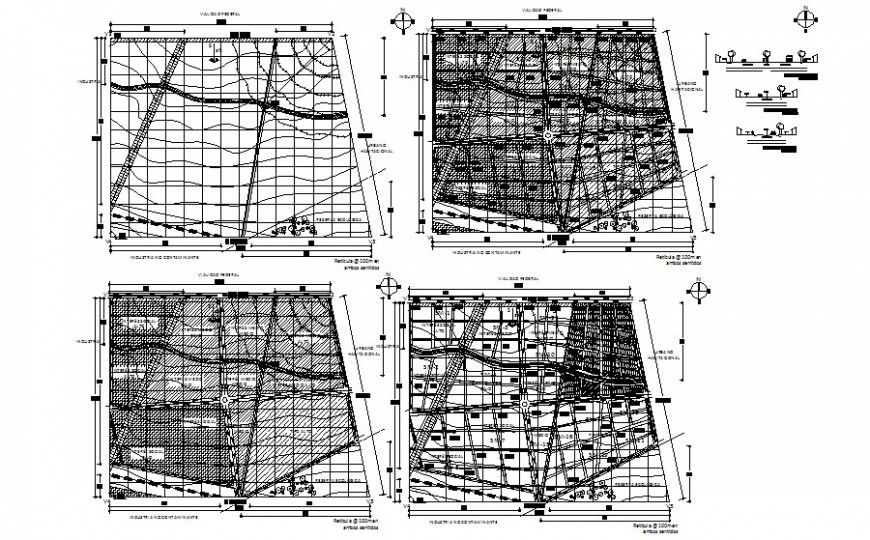 Zonal division of area and road network details in autocad