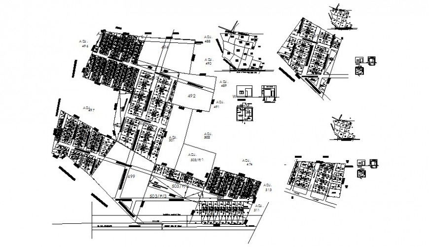 Zonal topographical details of an area drawing 2d view autocad file