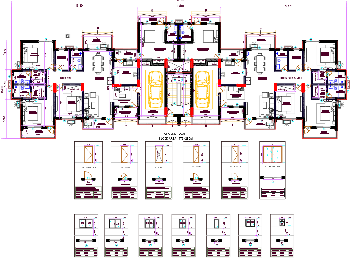 Luxury Apartment Floor Plan-AutoCAD DWG Drawing