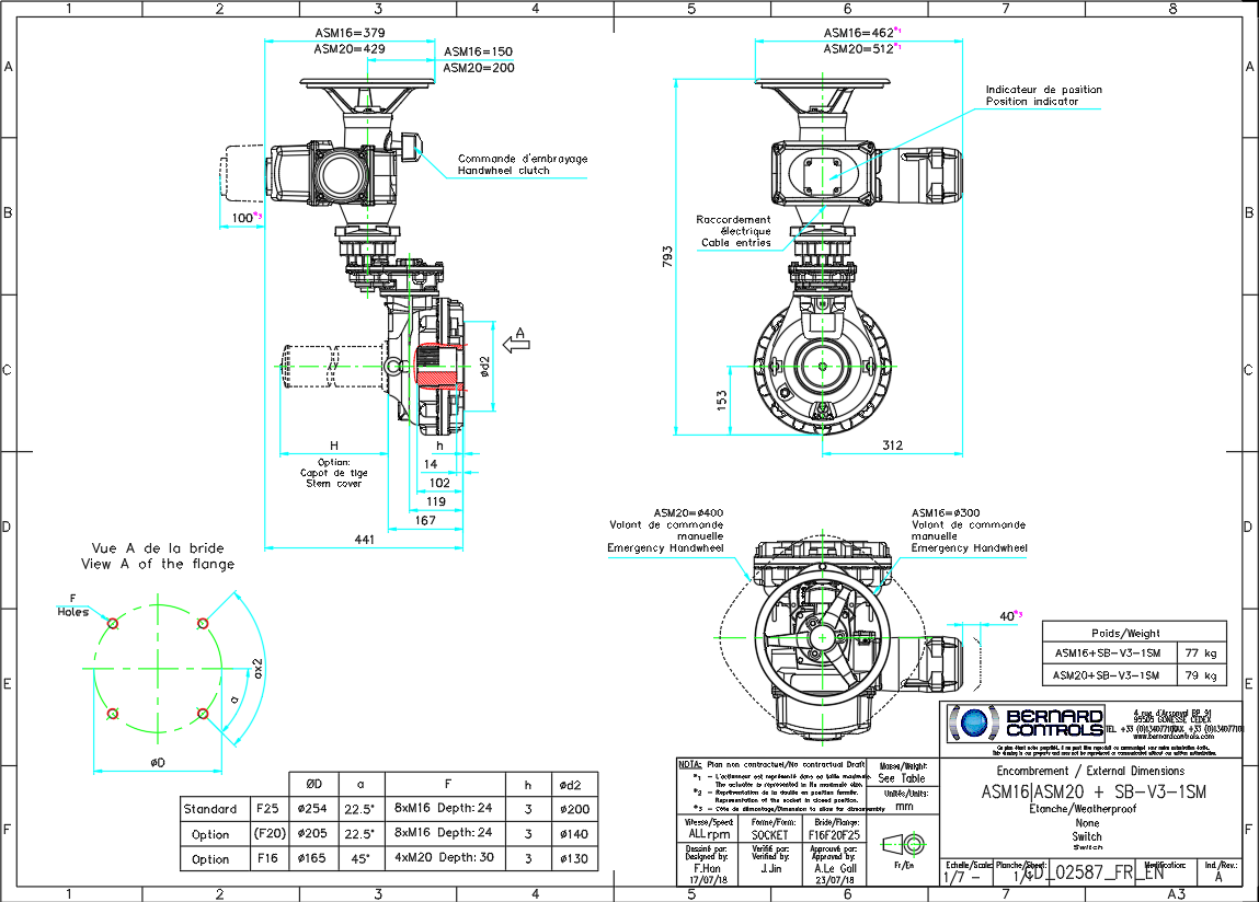 Valve Actuator CAD Drawing ASM16 ASM20 SB V3 1SM