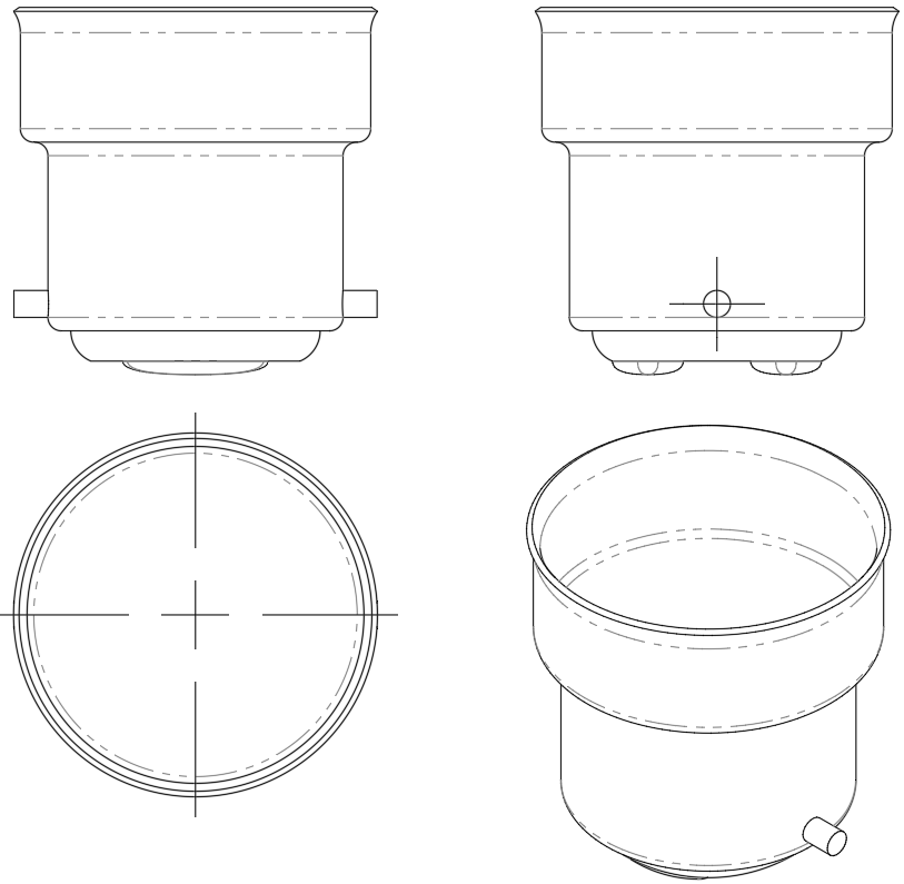 Small Bayonet Cap CAD Drawing Electrical Bulb DWG