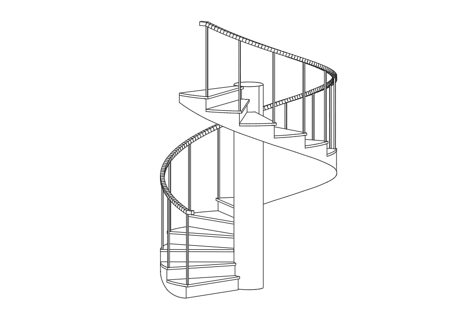 Spiral Staircase CAD Drawing 3D AutoCAD Design