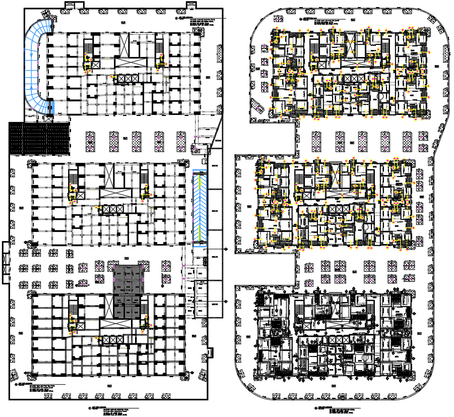 Apartment Layout DWG CAD Files with Footing and Beam