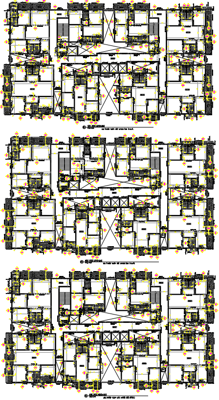 Apartment layout DWG files with footing and beam CAD files