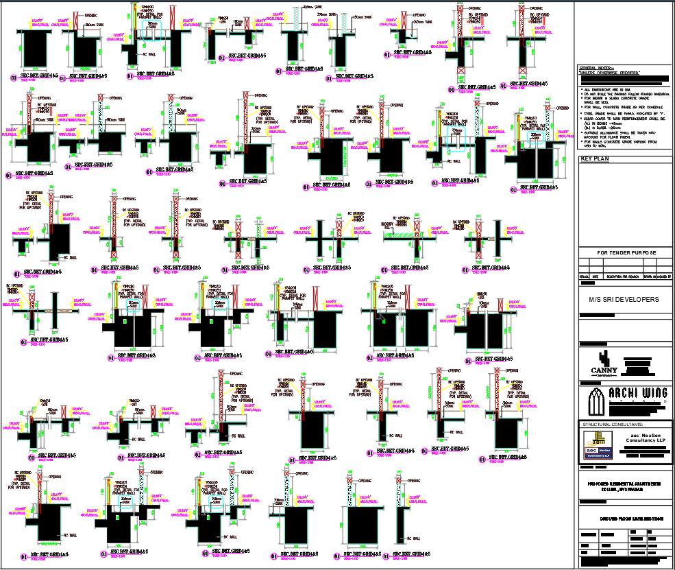Apartment slab sectional DWG files CAD drawings