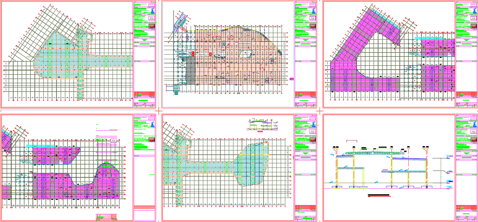 Shopping mall slab reinforcement DWG files CAD plan
