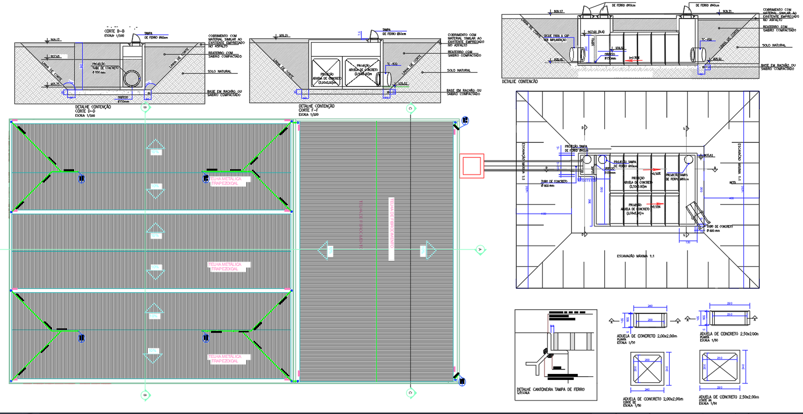 Water tank CAD drawings DWG structural containment plan