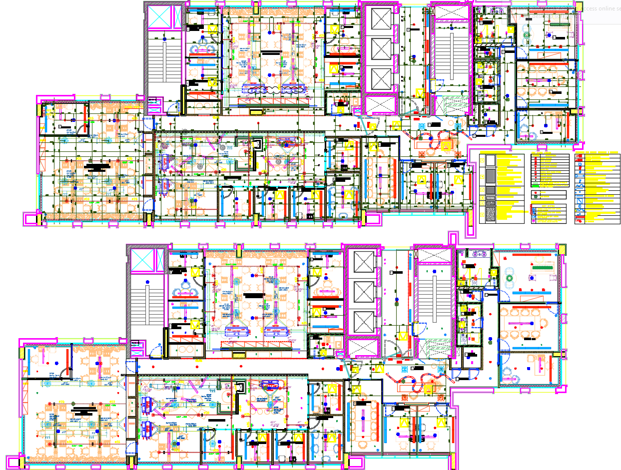 Corporate office CAD files with furniture layout and interior DWG