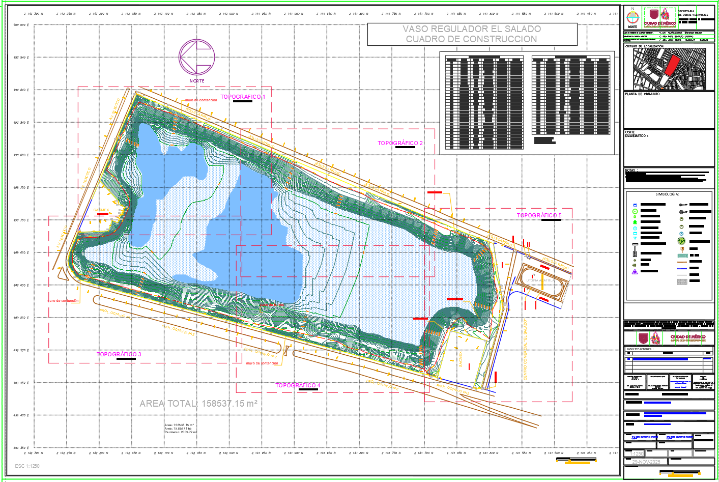Topographic CAD files with land survey and construction details DWG