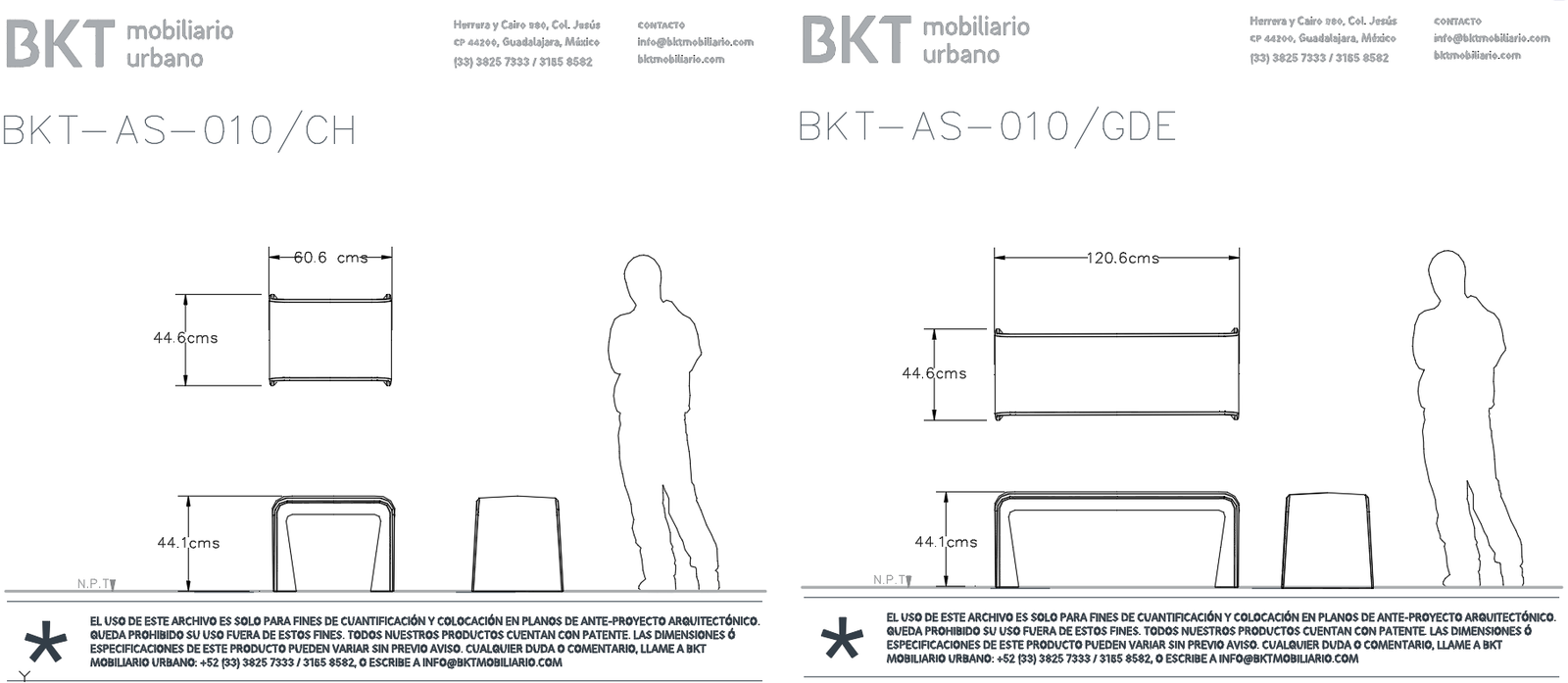 Urban furniture CAD files BKT stools and benches DWG download