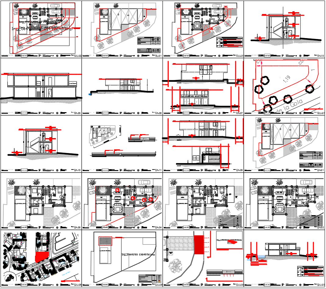 4BHK House Plan with Floor Plan Elevation and Section CAD Drawings