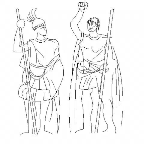 Two Men Sculpture CAD Blocks DWG File for Architectural Design Layouts