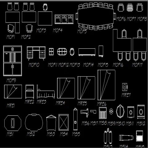 Dynamic Furniture Blocks DWG File with Household CAD Design Details