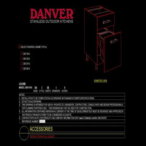 Trash Pull Cabinet DWG File with CAD Blocks and Furniture Design