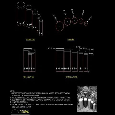 Drums Plan and Elevation DWG File with Detailed CAD Drawings