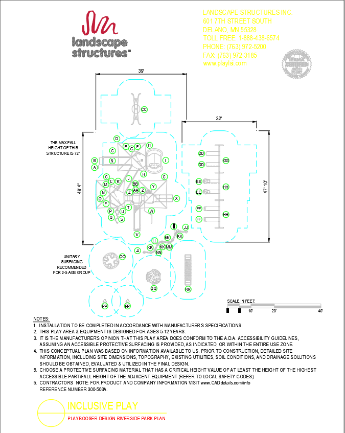 DWG Riverside Park Plan with Playground Layout and Landscape Design