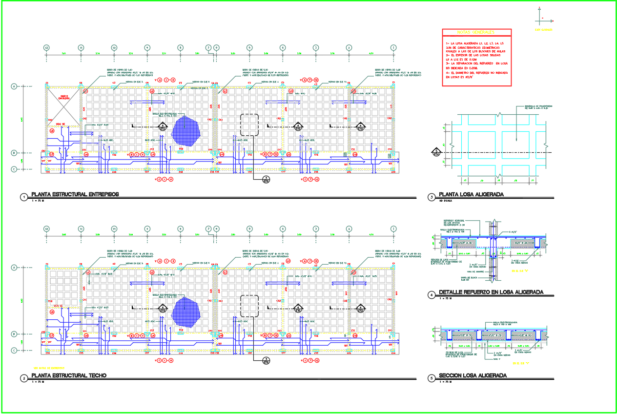 Reinforced Concrete Slab Detail DWG File for Structural Design