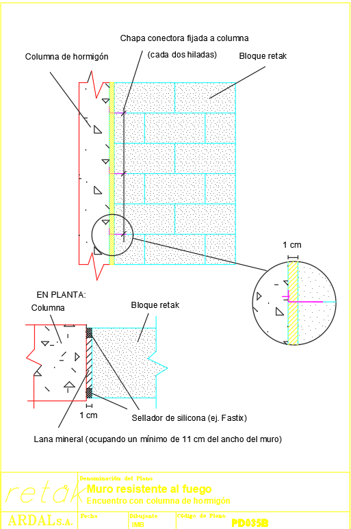 Fire Wall Construction Detail DWG File with CAD Section Plan