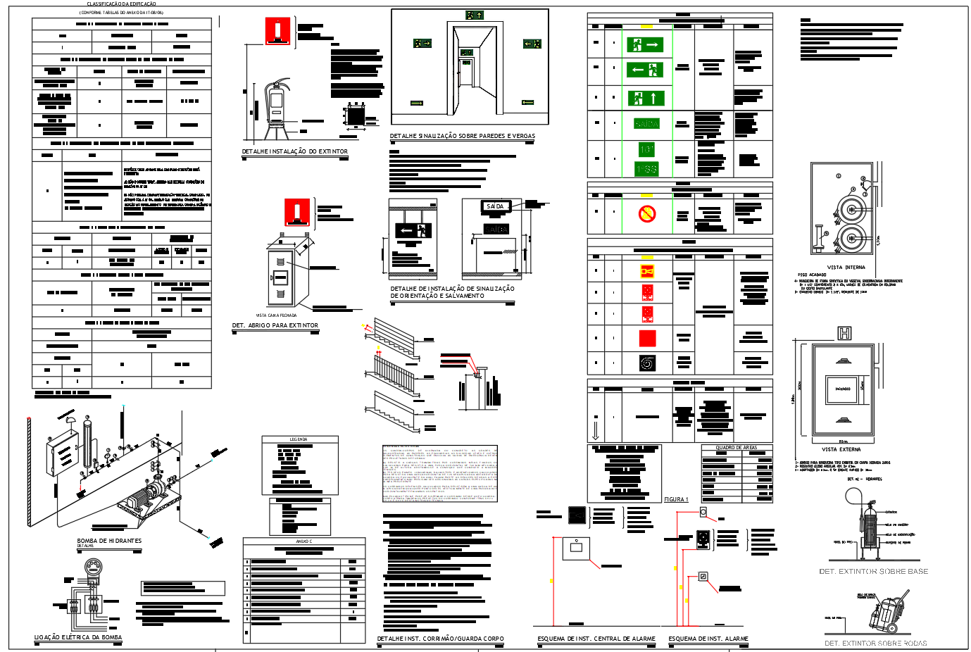 Hospital Fire Safety CAD Drawings with Extinguishers, Hydrants