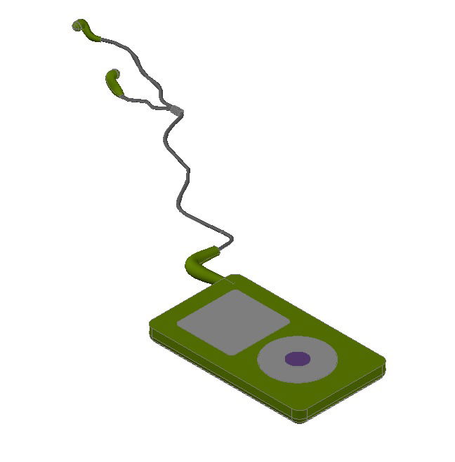 3D Top View iPod CAD Drawing File for Accurate AutoCAD Design Plans