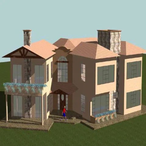 Detailed Villa 3D DWG Drawing for Architectural and Design Planning