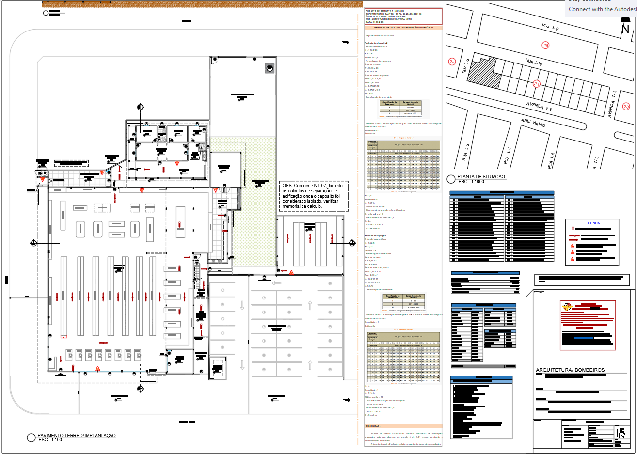 Supermarket Fire Safety CAD Plan with Floor Layout and Safety Systems