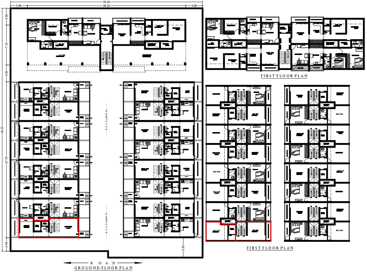 Affordable Apartment Building Layout with Parking and Floor Plans