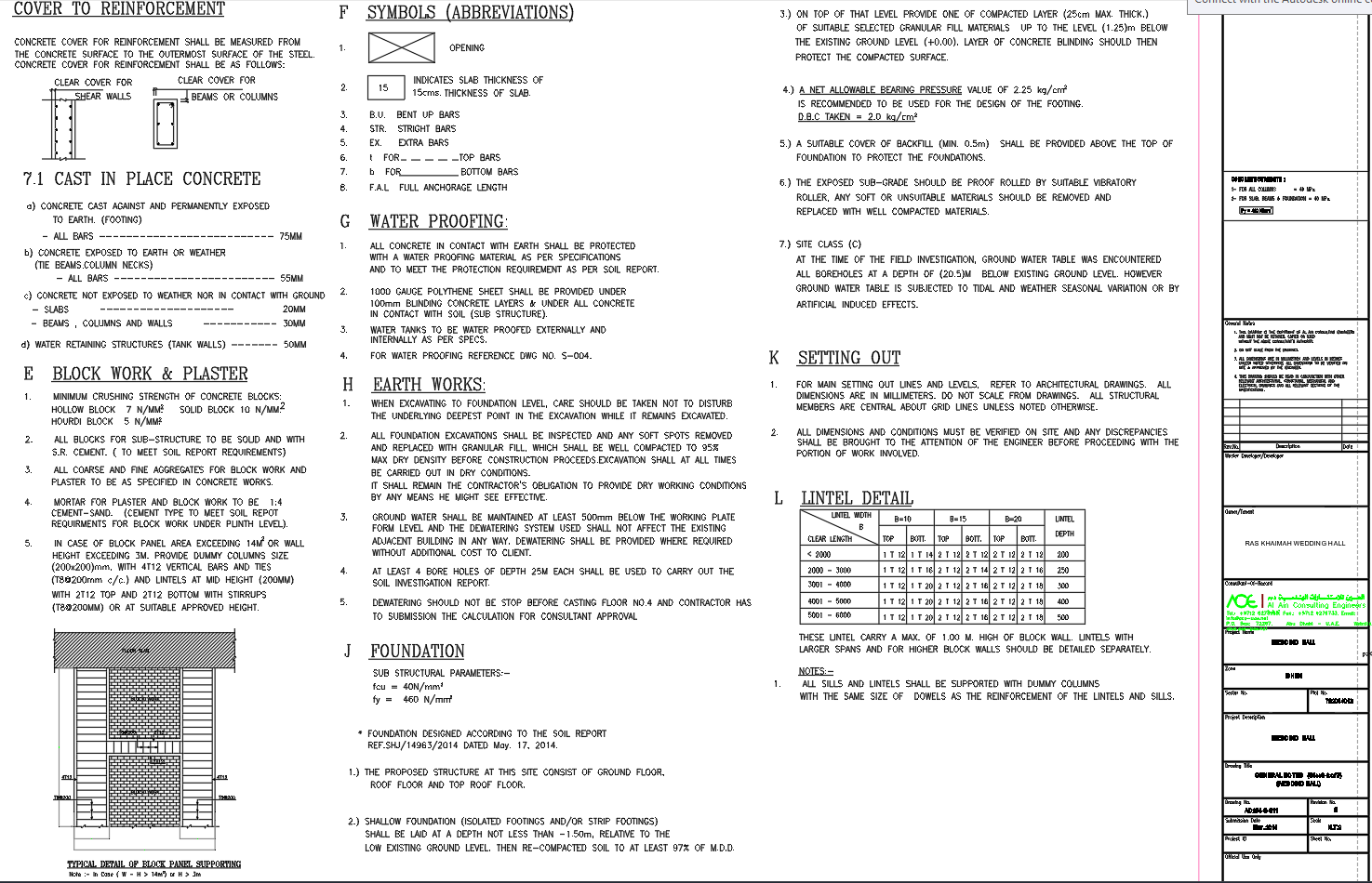 Structural General Notes for RCC Building Construction Drawing